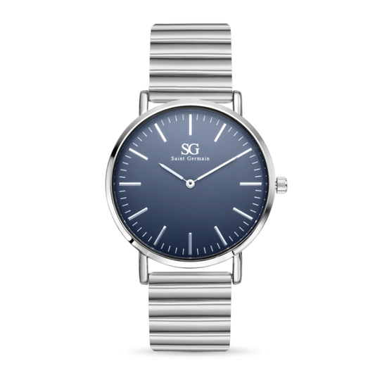 Orologio da Uomo Argento Harlem Piano con Quadrante Blu