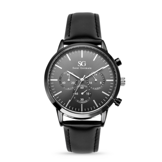 Orologio da Uomo Chrono Murray con Cinturino Nero e Quadrante Nero