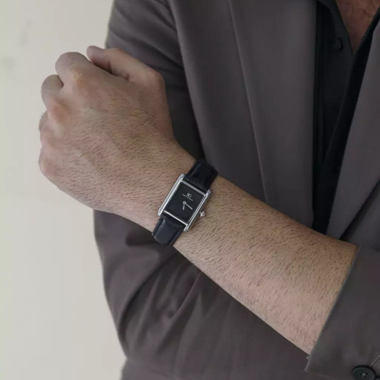 Orologio Casual Quadrato Square Croco Murray Black Hill