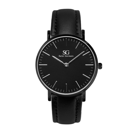 Orologio Minimalista Nero con Cinturino in Pelle Murray Full Black 40mm
